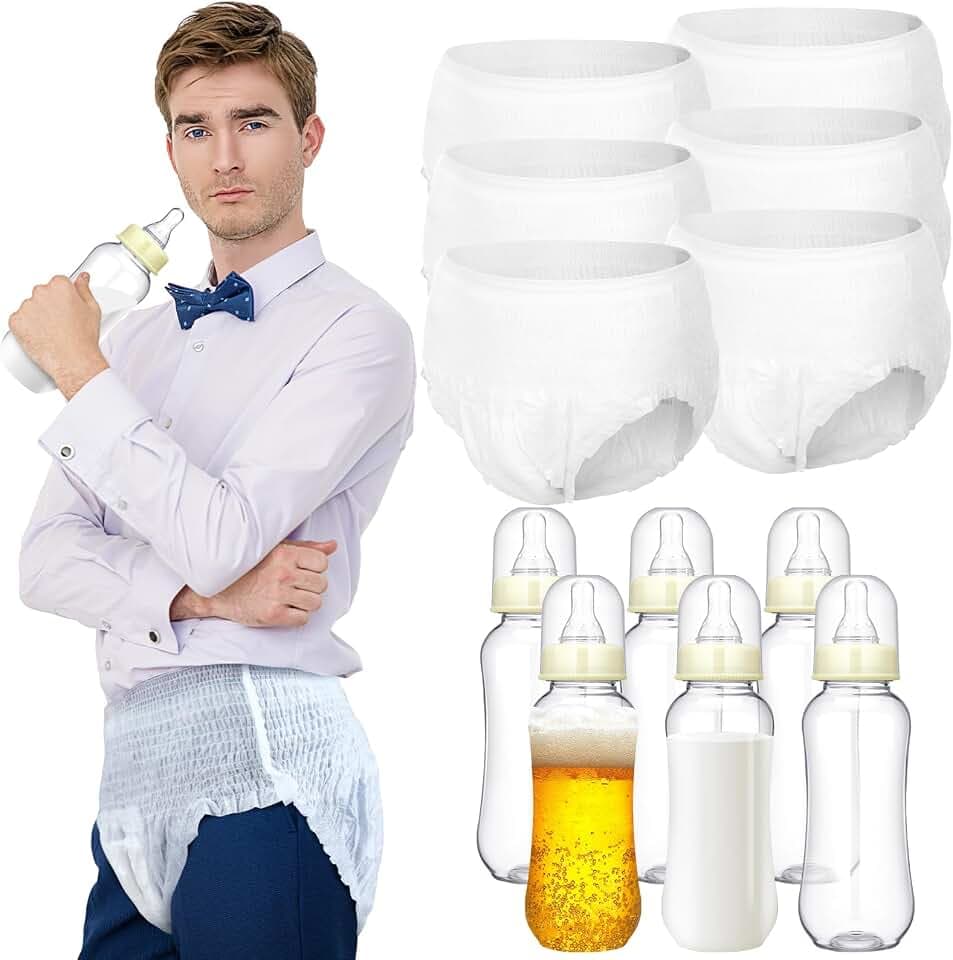 Hushee 6 Sets Baby Bottles Chug for Baby Shower Game, Transparent White
