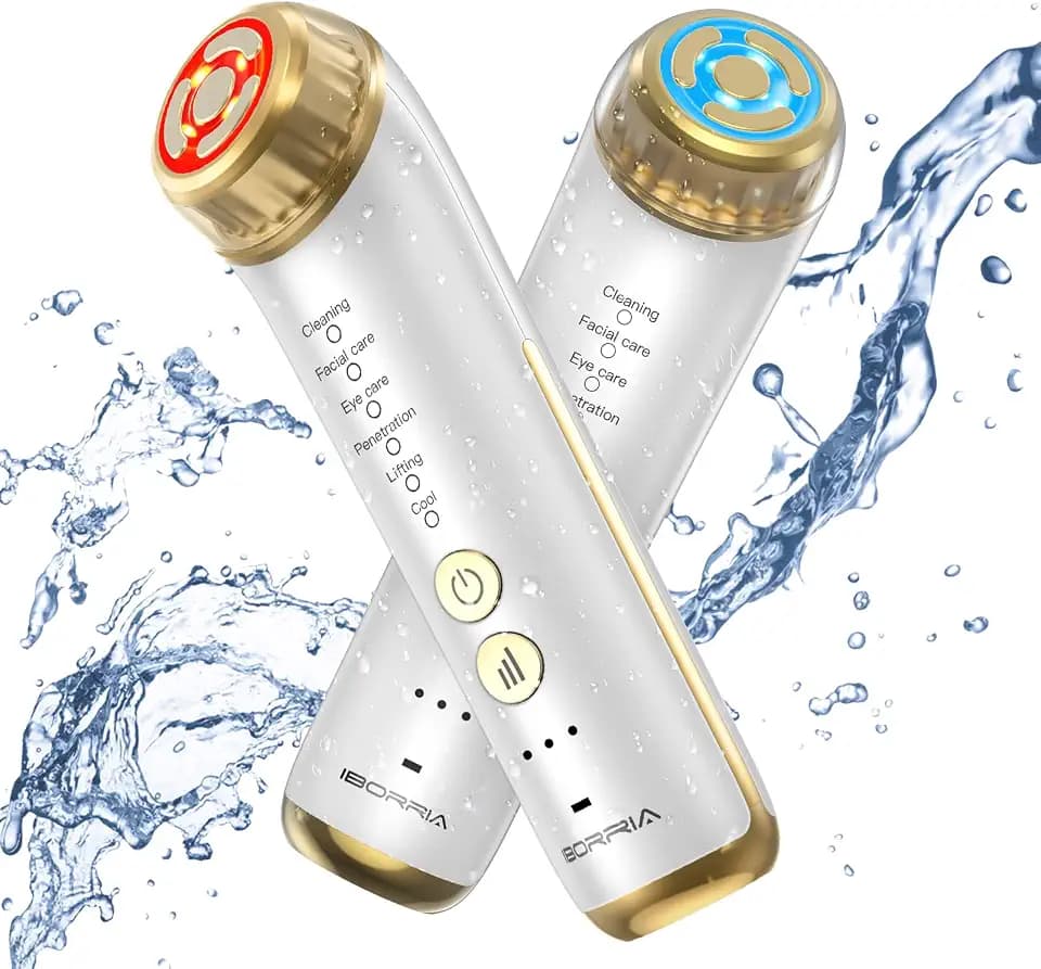 Aura2 Pro 2MHz Radiofrequenz Gerät Gesicht, 90kHz EMS Gerät Gesicht, Gesichts Massagegerät Gegen Falten Elektrisch, Gesichtsmassagegerät gegen Falten für die Anwendung zu Hause (Weiß)