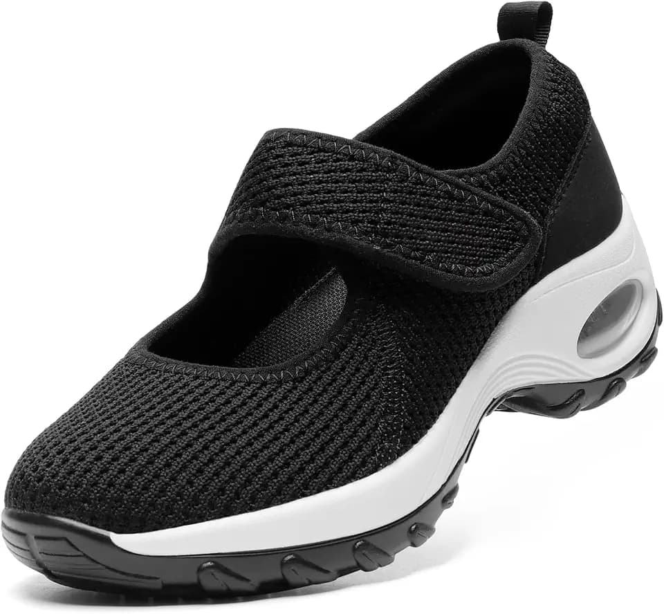 STQ Mary Jane Sneakers for Women Walking Shoes with Adjustable Closure