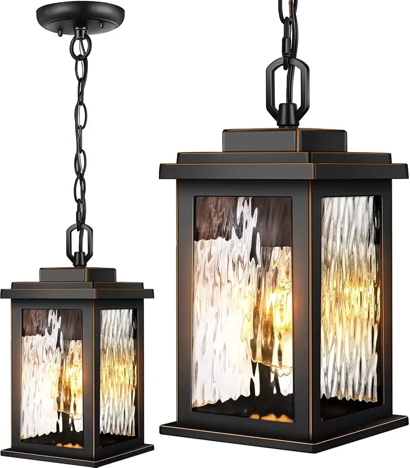 VIANIS Outdoor Pendant Light Fixture, Farmhouse Exterior Hanging Lights