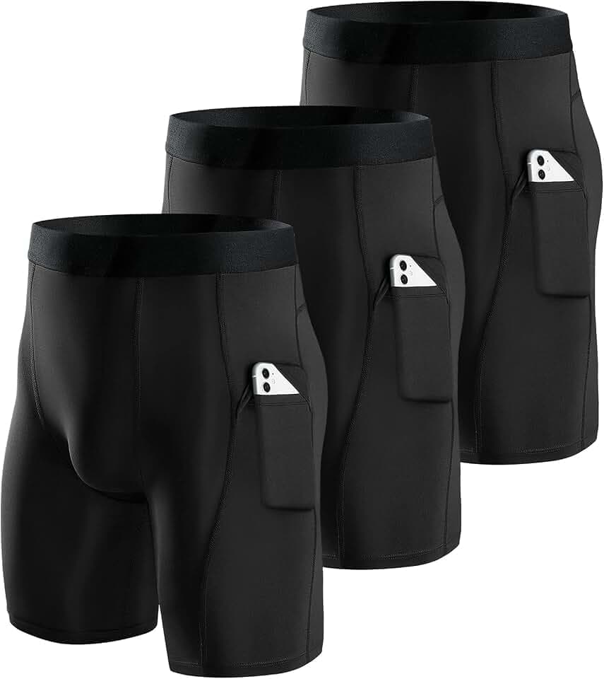 Niksa Compression Shorts Men 2/3 Pack, Compression Underwear for Men Athletic Shorts, Running Workout Fitness Shorts