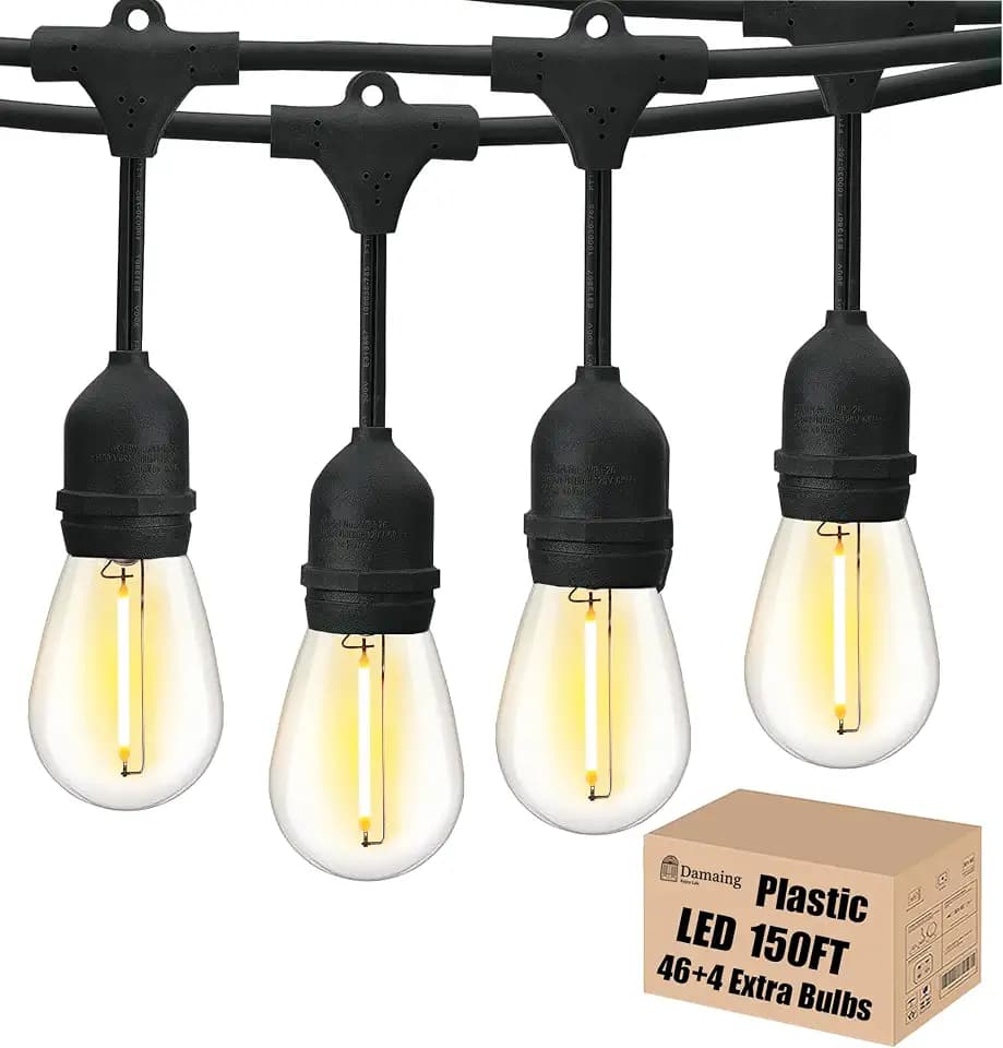 Outdoor Patio String Lights 150FT Waterproof Outside Lighting for Backyard