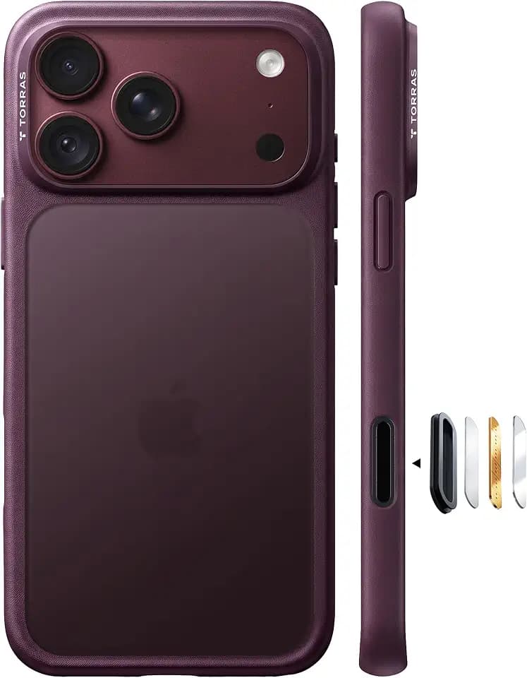 TORRAS Guardian für iPhone 18 Pro Hülle, Militärschutz Case, Burgundy