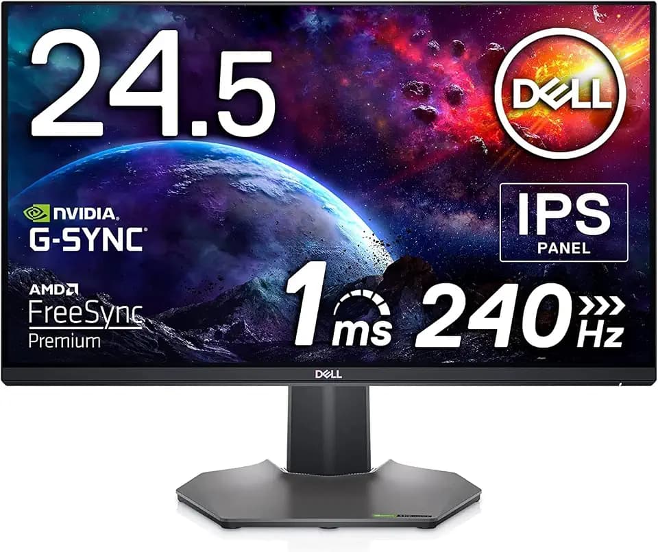Dell 240Hz Gaming Monitor 24.5 Inch Full HD Monitor with IPS Technology, Antiglare Screen, Dark Metallic Grey - S2522HG