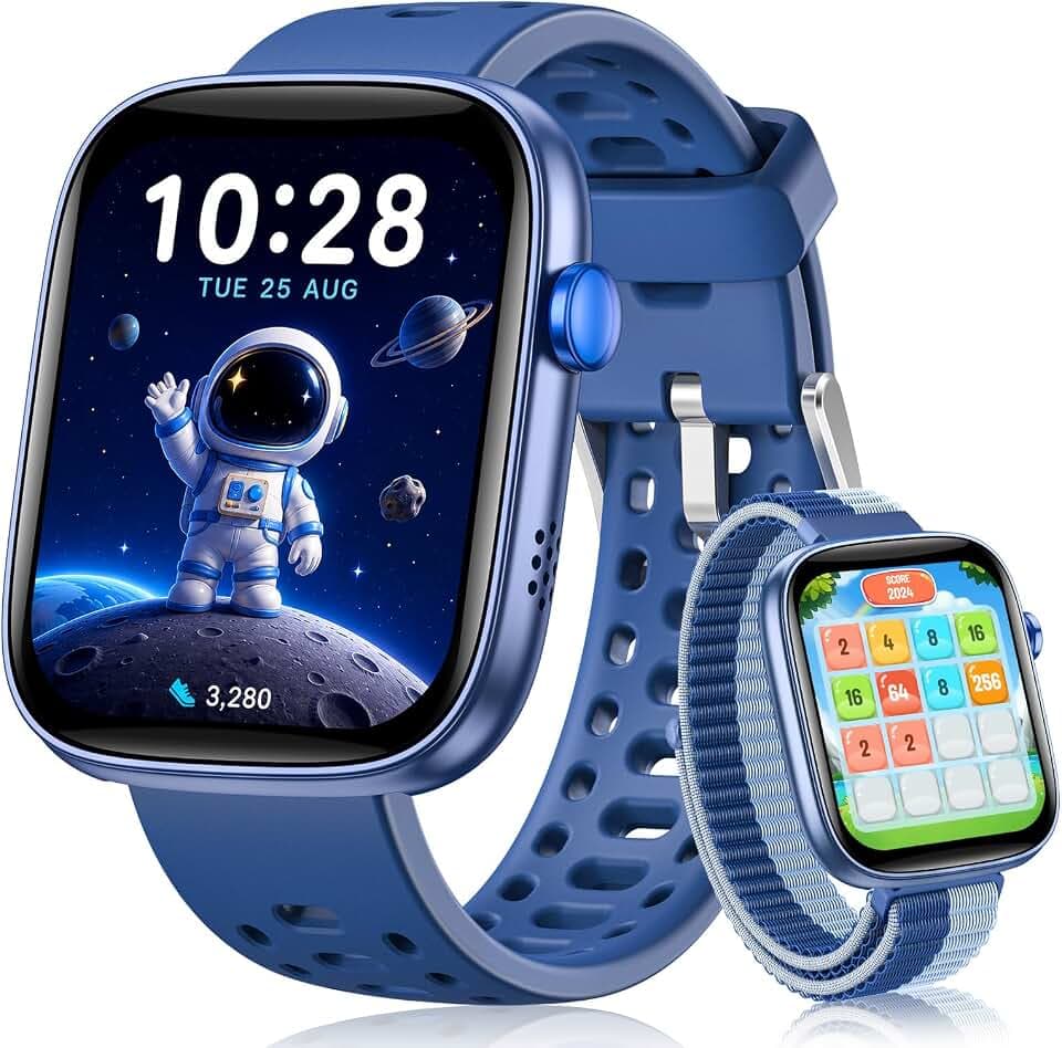 Kids Smart Watch No Phone Needed, 1.83" Smart Watch Fitness Trackers (Blue)