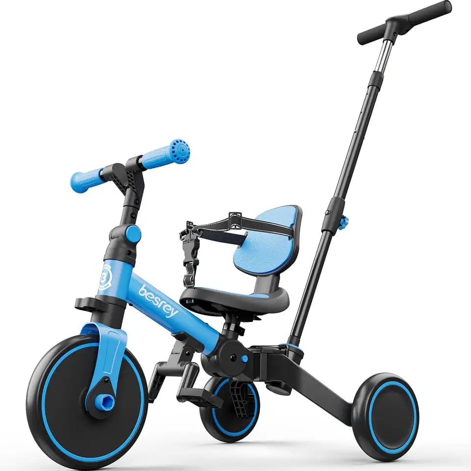 besrey 4 in 1 Toddler Tricycle with Push Handle for 1-3 Year Old