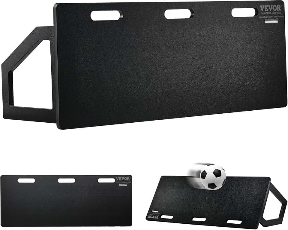 VEVOR Soccer Rebounder Board, Portable Soccer Wall with 2 Angles Rebound, Foldable HDPE Kickback Rebound Board, Soccer Training Equipment for Kids and Adults, Passing & Shooting Practice