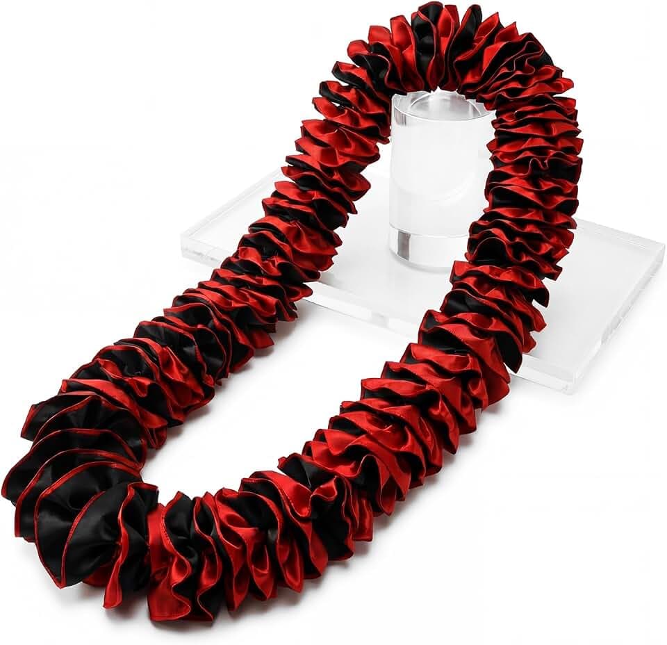 Suncalla 47.2'' Graduation Ribbons Leis Class of 2026 Grad Leis Hawaiian Flower Ribbons Necklaces Double Braided Garland Gift for Man Woman Graduation Party Supplies