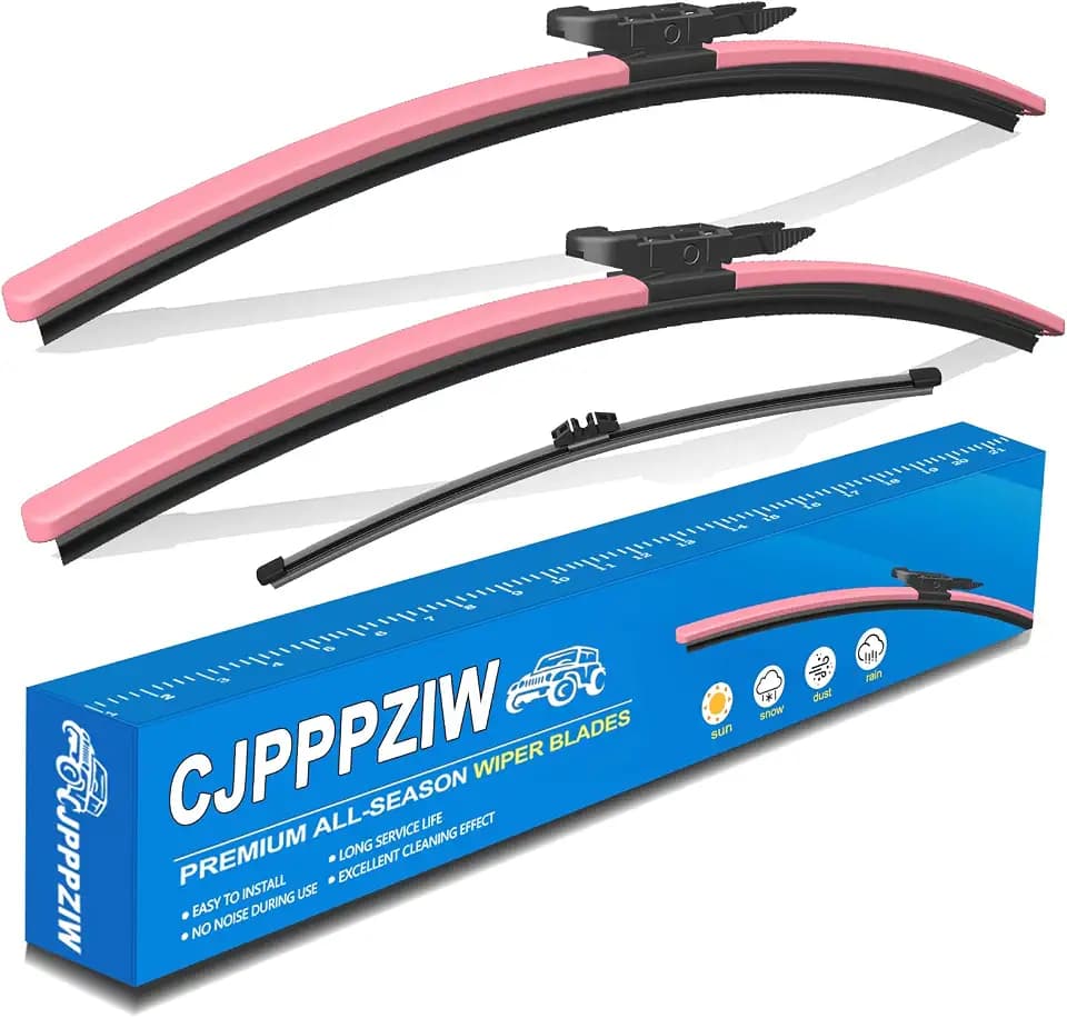 Windshield Wipers Replacement for Ford Bronco 2021-2024,Streak-free,OEM Quality Premium All-Season Front Rear Pink Wiper Blades-17"+17"+8"(Pack of 3)
