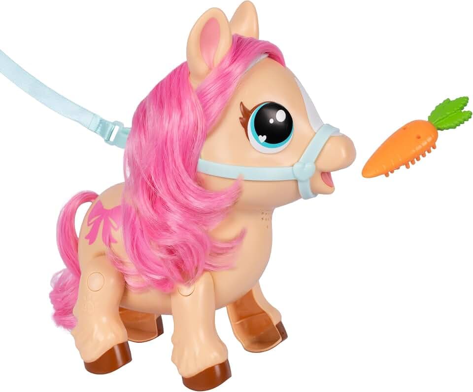 Little Live Pets My Walking Pony – Twinkle, interaktives Pony, über 25 Geräusche und Reaktionen, 16,7 cm groß, läuft mit und ohne Leine, zum Bürsten und Füttern, reagiert auf Berührungen, ab 5 Jahren