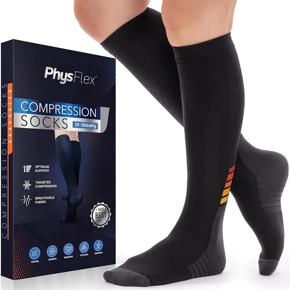 Compression Socks for Women & Men 20-30 mmHg – Circulation Support for Nurses, Travel, Flight, Running & Everyday Wear
