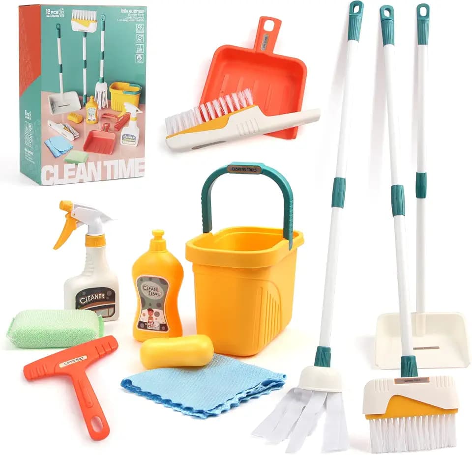 Coolplay Kinder Besen Set, Schaufel und 12pcs Putzset ab 2 Jahre