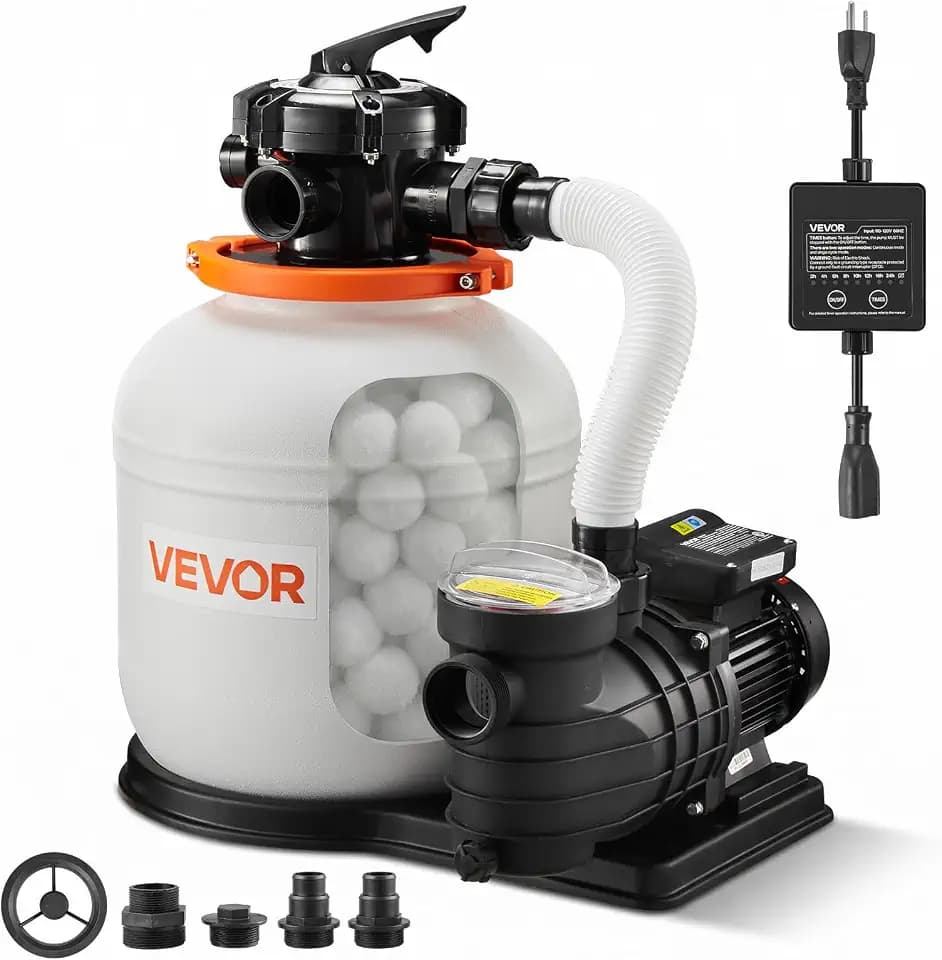 VEVOR FlashPure Sand Filter Pump 14" 3/4 HP Swimming Pool Filter System