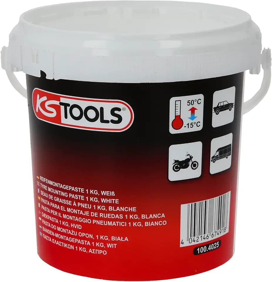 KS Tools 100.4025 Reifenmontagepaste, 1 kg, Weiß