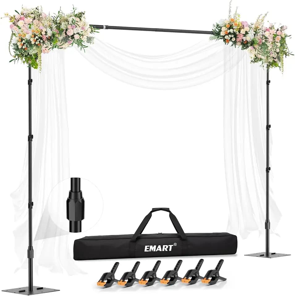 EMART Backdrop Stand, 10x10ft Background Stand with Heavy Duty Flat Base