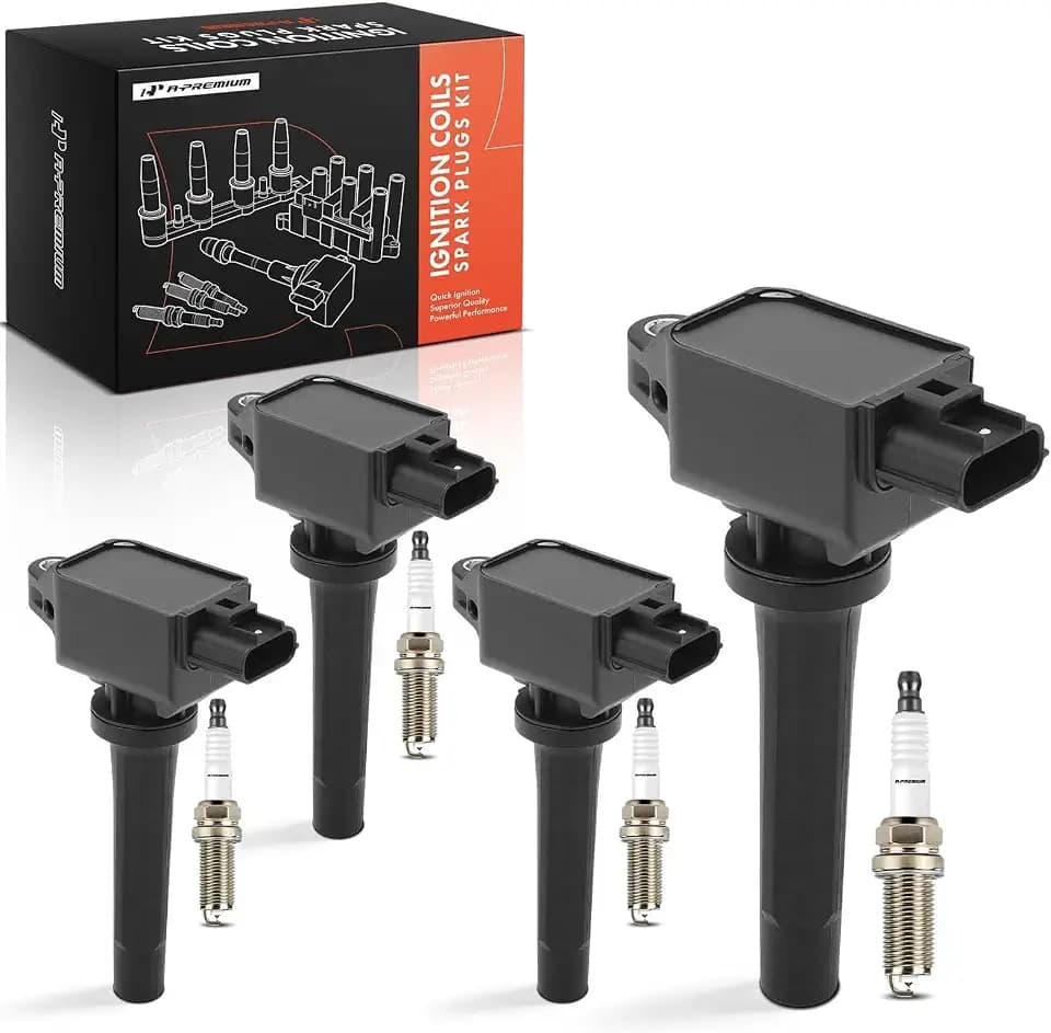 A-Premium Set of 4 Ignition Coil Pack and Iridium Spark Plugs