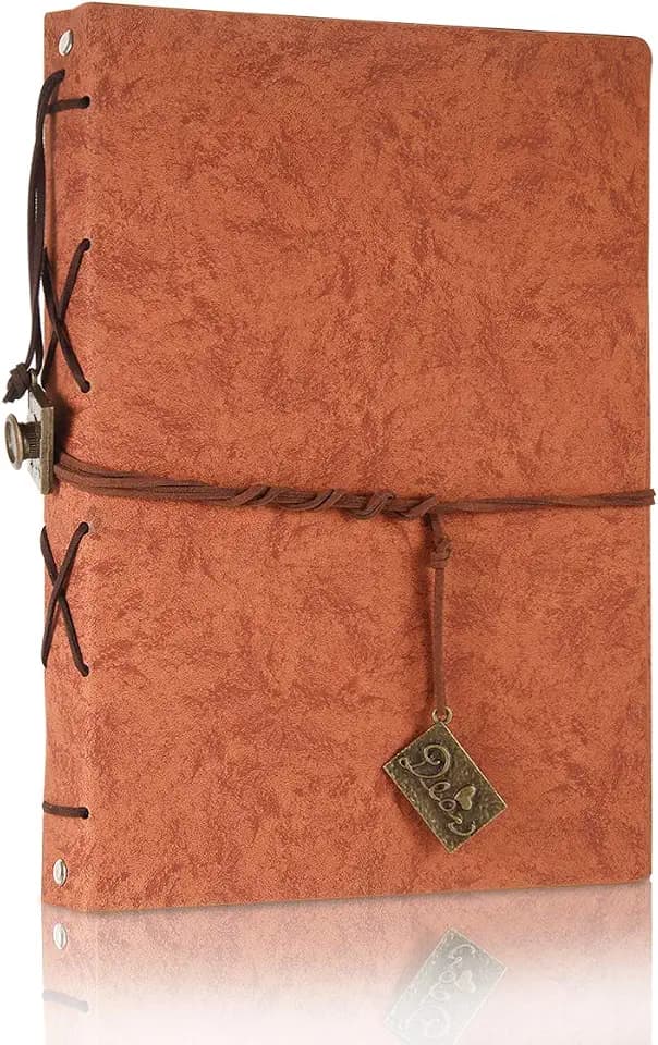 ThxMadam Orange Leder Fotoalbum Selbstgestalten Foto Buch Scrapbook Album Vintage Hochzeit Gästebuch Fotobuch 60 Schwarze Seiten für Weihnachten Geburtstag Jahrestag Geschenk für Mutter Frau Freundin