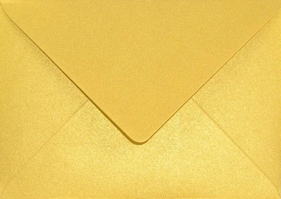 Netuno 25 Umschläge Perlmutt-Gold DIN B6 12,5x17,5 cm glänzend und festlich