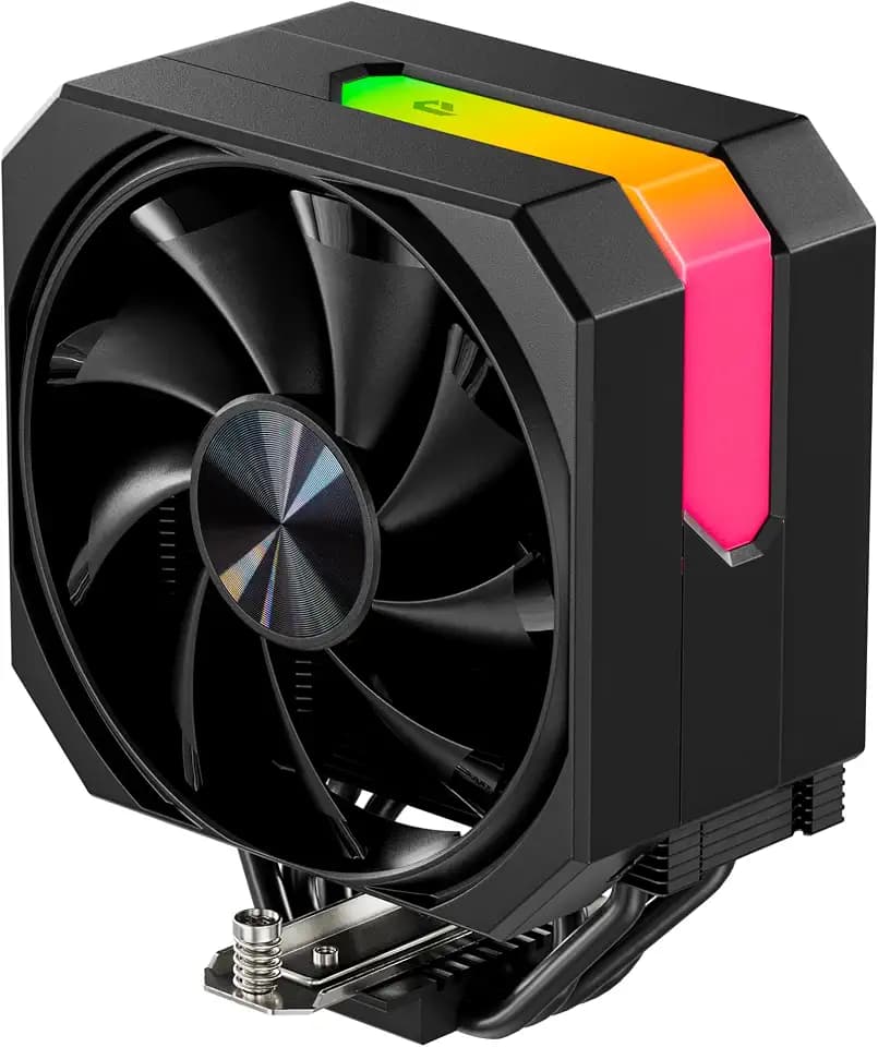 CPU Air Cooler with 4X6mm Heat Pipes,120mm Fan ARGB CPU Cooler 1650rmp,CPU Cooler AMD AM5/AM4/AM3 Series,CPU Air Cooler 6.1’’ Height Compatible with Intel LGA 1700/1851/1155/1156/2011/2066(Black)