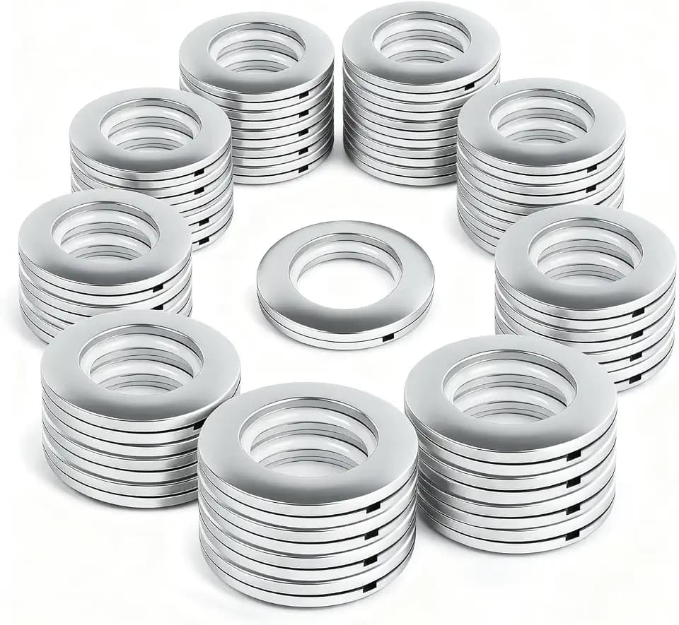 WICHEMI 50PCS Curtain Grommets 1-9/16" 40mm Inner Diameter Plastic Silver