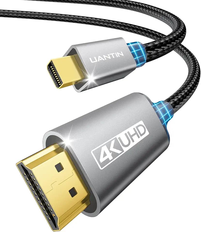 UANTIN Mini DisplayPort to HDMI Cable 6FT, 4K@30Hz Support Thunderbolt 2