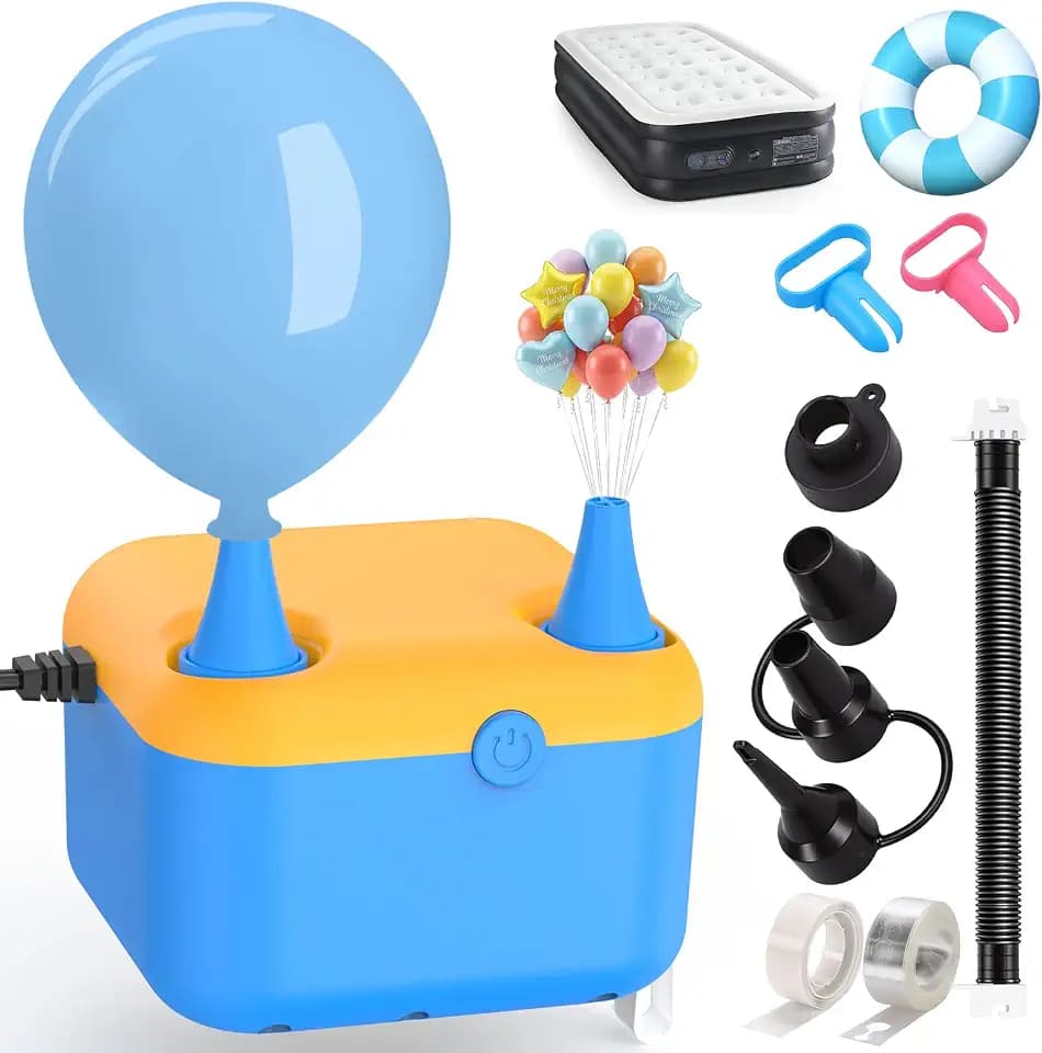 Electric Balloon Pump,6 in1 Balloon Air Pump Fast Balloons Inflator