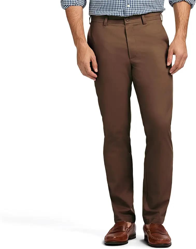 Izod Men's American Chino Flat Front Straight Fit Pant