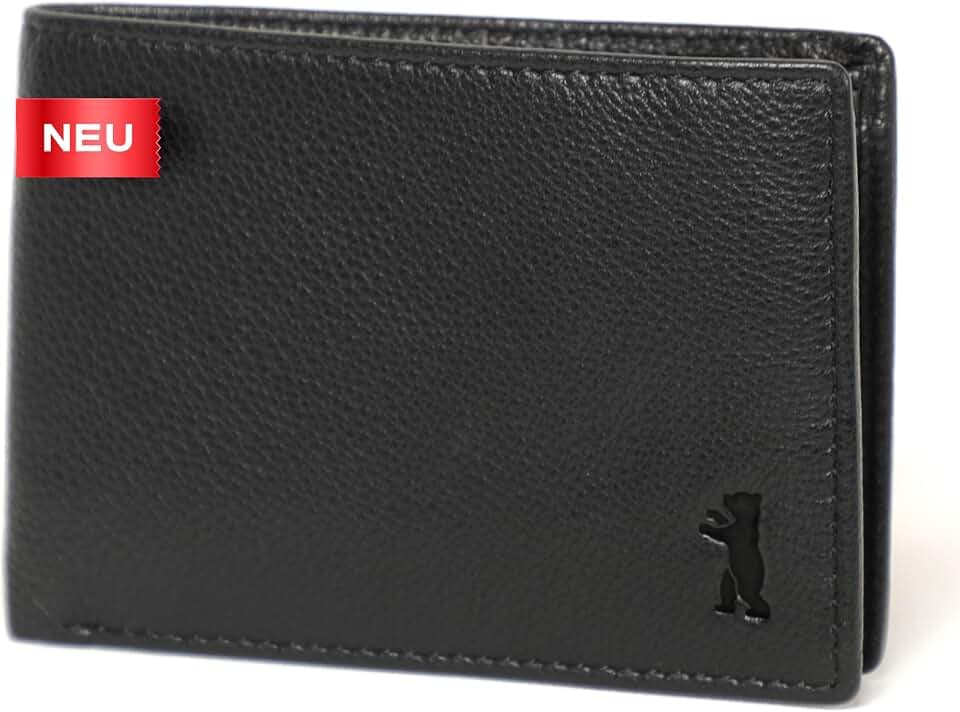 Berliner Bags Geldbörse Herren Kees Premium, Bifold Querformat - Schwarz