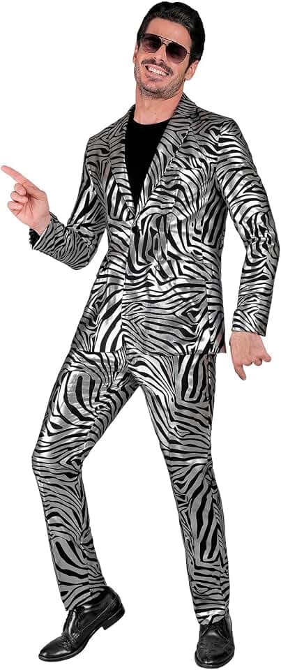 W WIDMANN MILANO Party Fashion Designer Anzug Mr. Sparkling Black 2-TLG. | Schwarz Mehrfarbig - Herren Kostüm