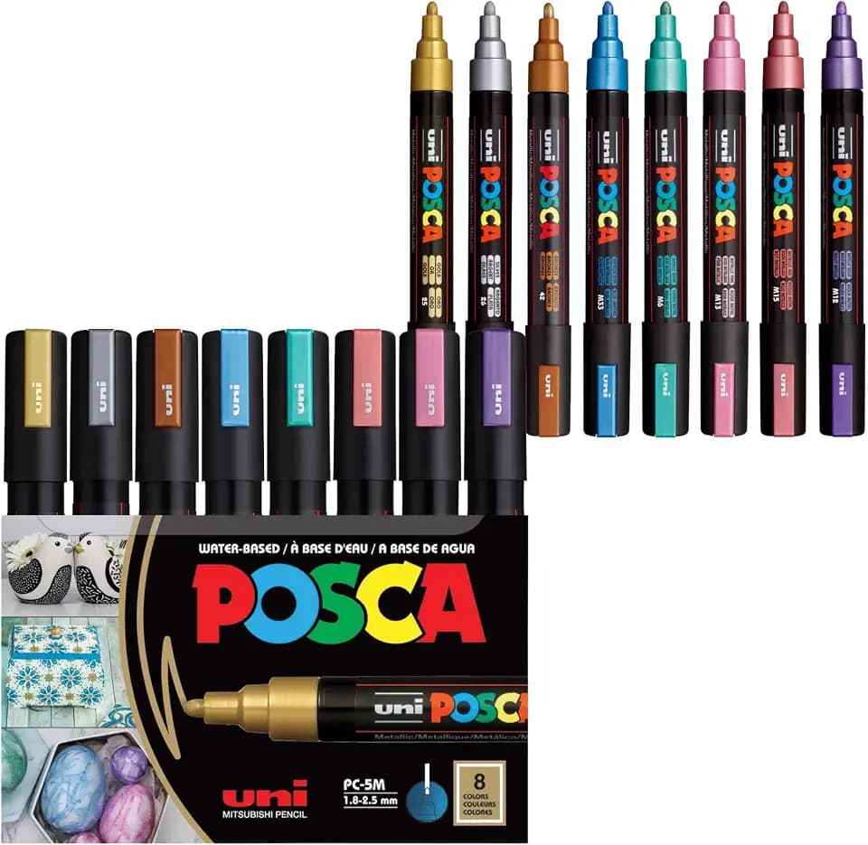 POSCA® PC-5M Water-Based Acrylic Paint Markers, Medium Tip, 8 Count