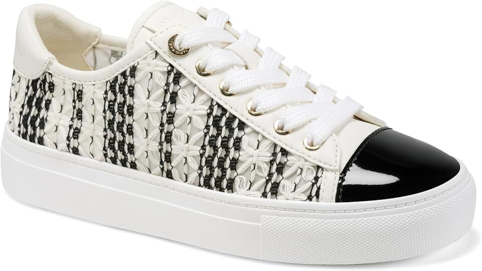 Karl Lagerfeld Womens Caelan Crochet Lace Up Sneaker