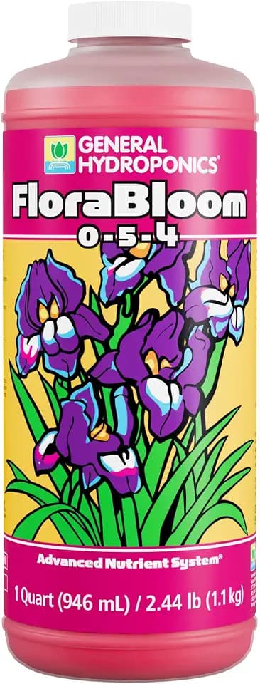 General Hydroponics FloraBloom 0-5-4 Plant Food, Part of FloraSeries Advanced Nutrient System for Plants, 1 Quart