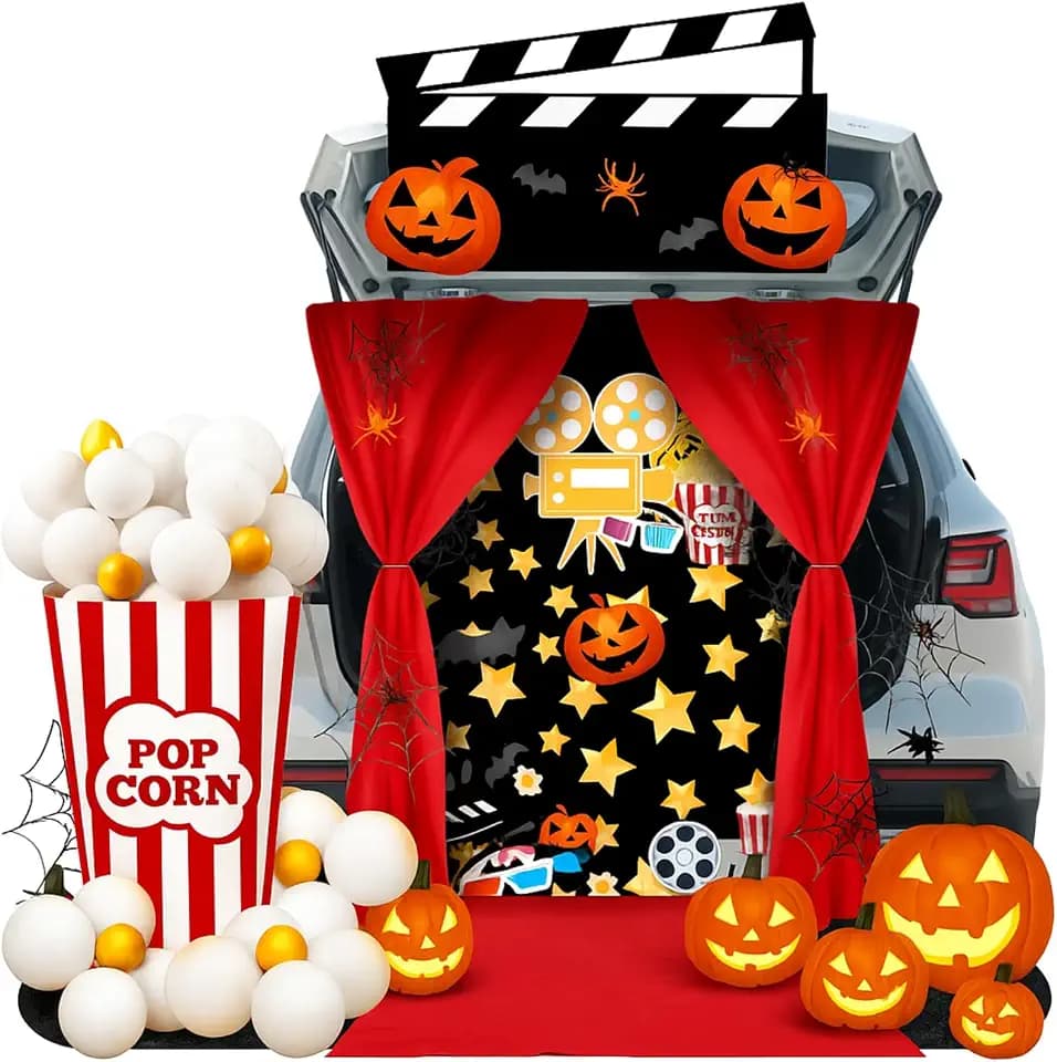 Amyhill 106 Pcs Halloween Movie Night Trunk or Treat Car Decoration Kit