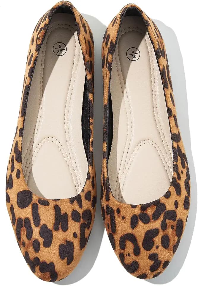 Shupua Flats for Women Round Toe Black Ballet Flats Dressy Work Shoes