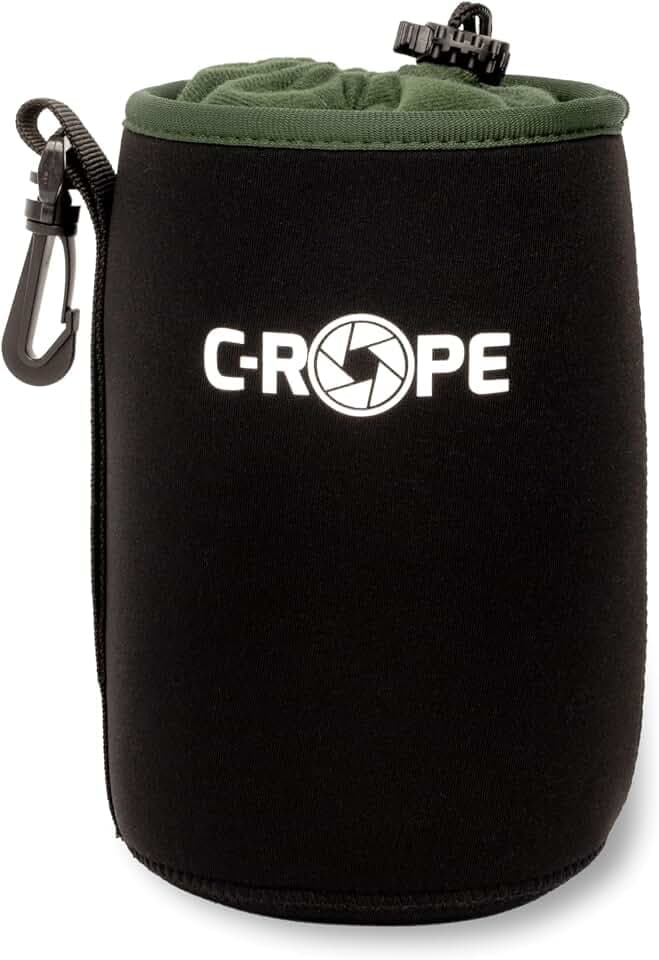 C-Rope Neopren Objektivbeutel mit Fleece-Fütterung, Objektivköcher für Objektive und Kamerazubehör, Größe L