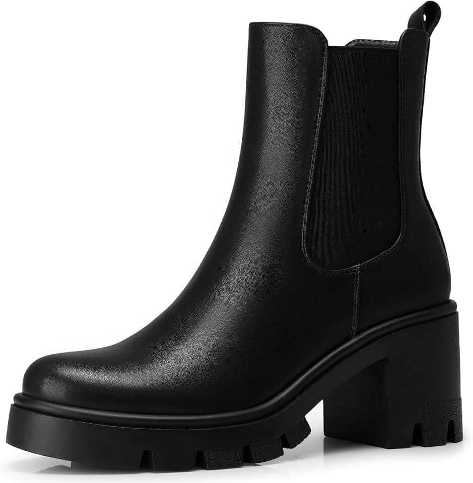 CELLENZ Women Chelsea Ankle Boots: 2.9 Inch Comfortable Platform Boot