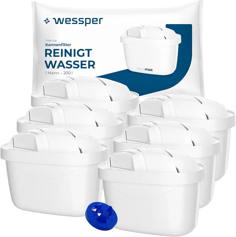 Wessper wasserfilter kartuschen, zusätzlicher für PIN Brita kanne - 6 Stück