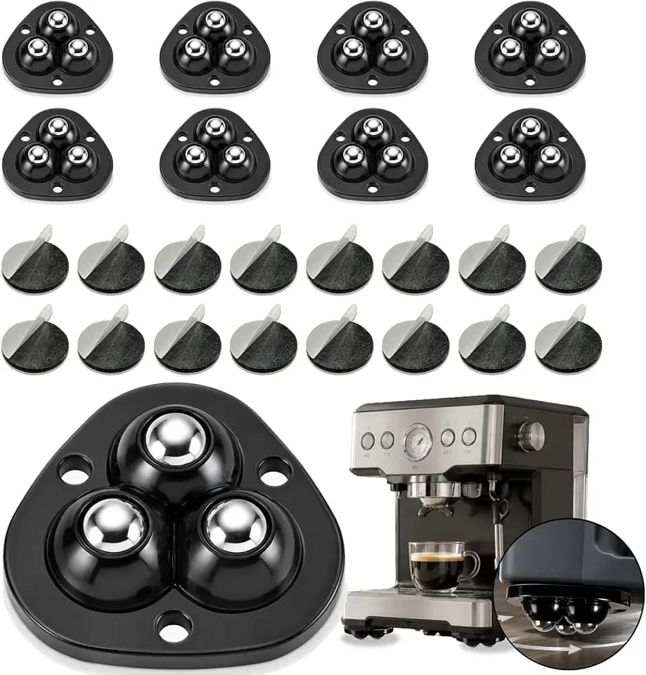 Self Adhesive Caster Wheels 8 Pack, 16 Pads, Quiet 360° Appliance Sliders