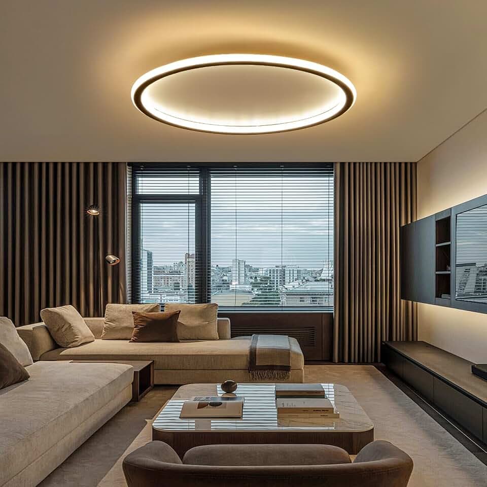 Mikeru 3000K Deckenleuchte, 40CM LED Runde Deckenbeleuchtung Warmweiße Deckenleuchte, Flush Mount Badezimmer Deckenleuchten Ohne Fernbedienung für Wohnzimmer, Diele, Schlafzimmer