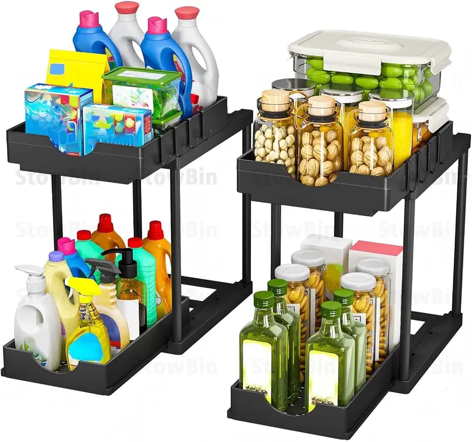 Küchen Organizer, 2 Stück Ausziehbarer Unter Waschbecken Regal