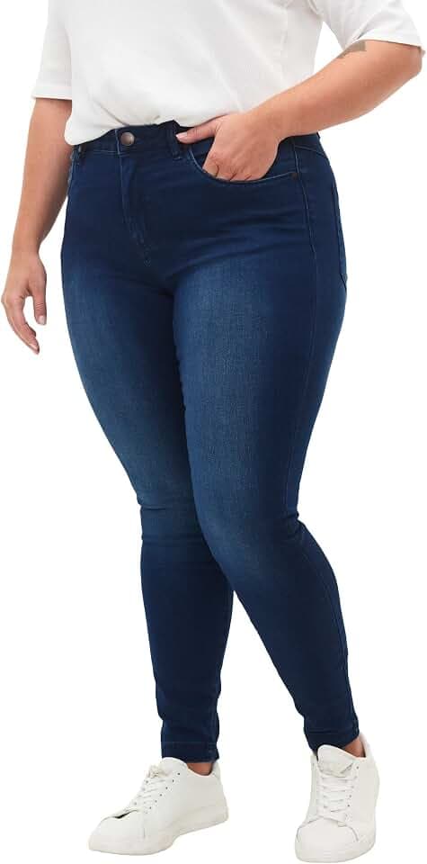 Zizzi Amy Skinny Jeans Damen Große Größen - High Waist - Slim Fit - Bequeme Hose aus Baumwollmischung mit Stretch-Anteil - Plus Size Damenjeans Größe 42-60