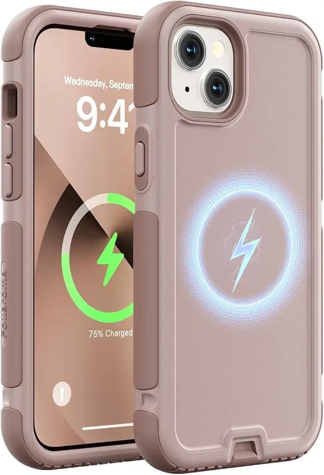 Follaroma Magnetic for iPhone 13 Case, Heavy Duty Phone Cases, Light Brown