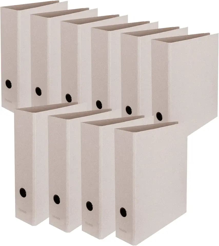 FALKEN 10x Vegan-Ordner Pure Raw 8 cm breit DIN A4 Grau