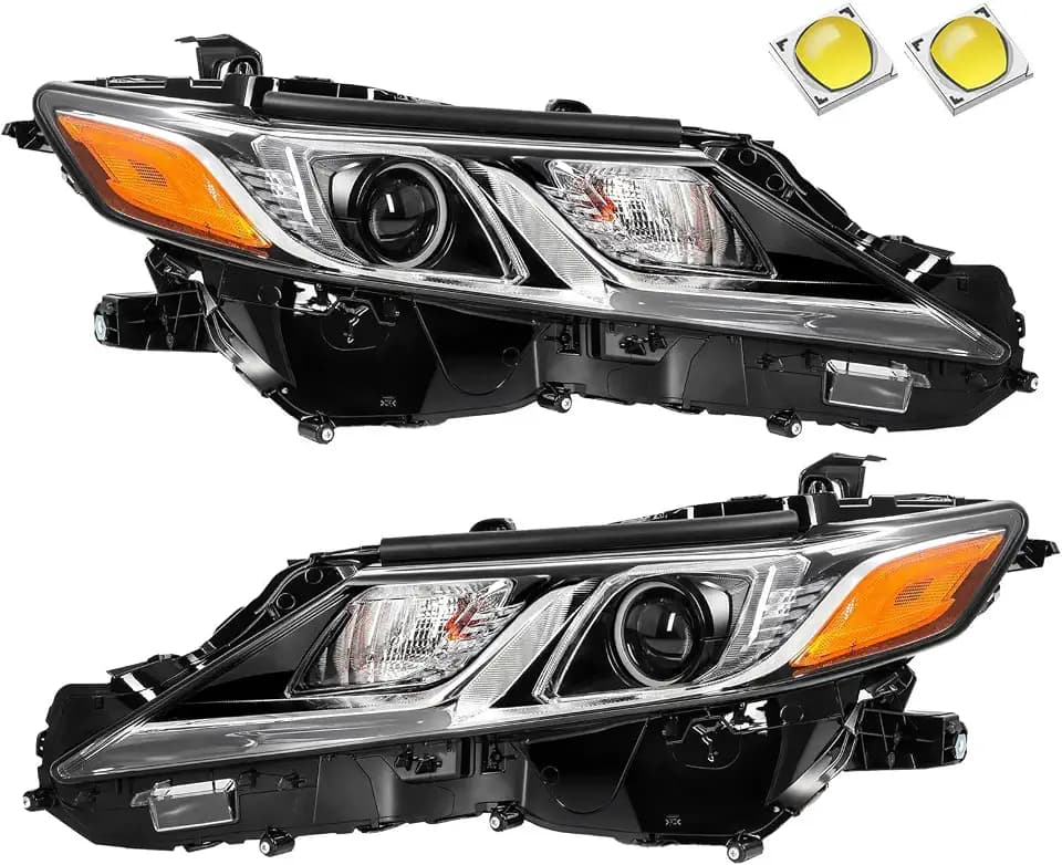 LED Projector Headlight Headlamp Compatible with 2018-2020 Toyota Camry L LE SE 2021-2024 Camry LE Replace for TO2502255,TO2503255 (Pair)