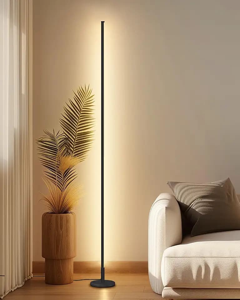 TACAHE Minimalist Corner Floor Lamp - 2700K-6500K Dimmable LED Light