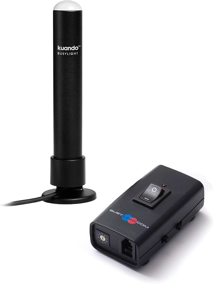 Busylight Combi (15301) – for headsets & Desk Phones - Lights up Red When on the Phone. Manual Switch Changes Light to Blue for DND Mode