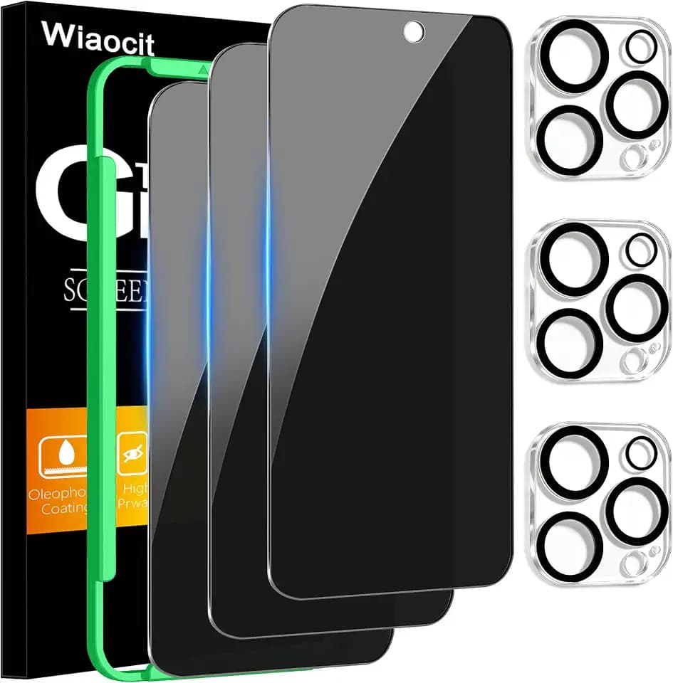 Wiaocit Tempered Glass Privacy Screen Protector for iPhone 15 Pro Max
