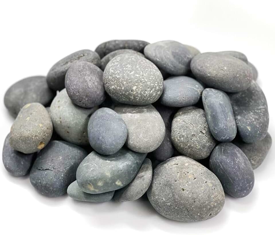 Unpolished River Rocks in Bulk - Beautiful Natural Mexican Beach Pebbles & Stones Ideal for Landscaping, Garden, Pathways, Aquarium. Hand Chosen from Baja Peninsula
