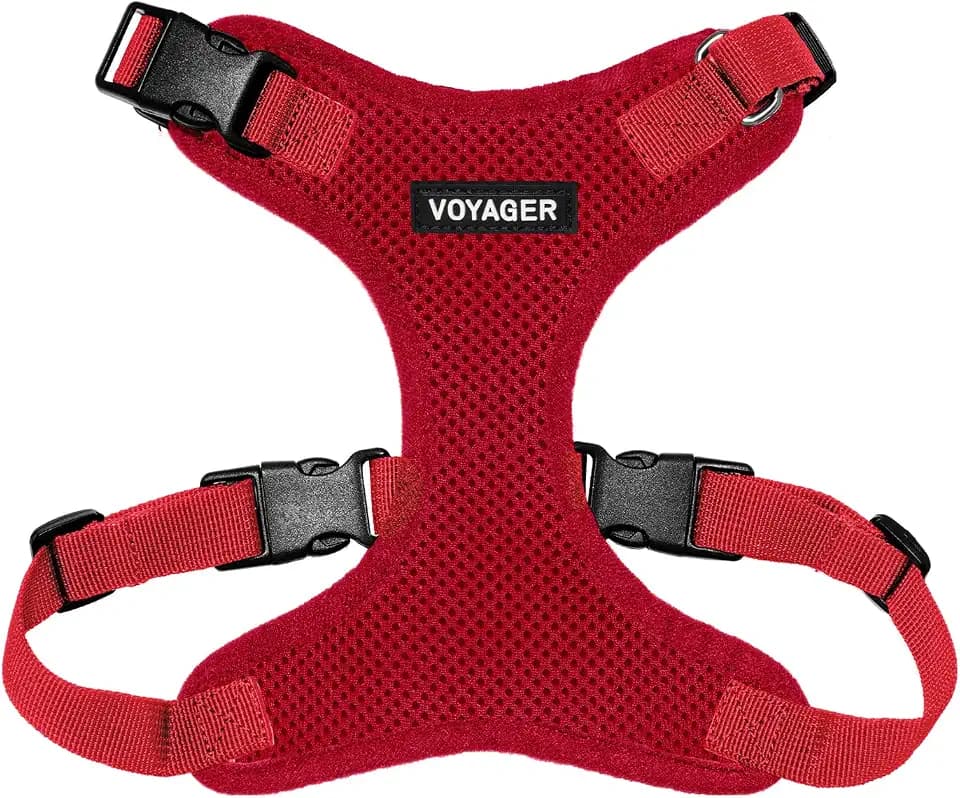 Voyager Step-in Lock Dog Harness - Red, Medium