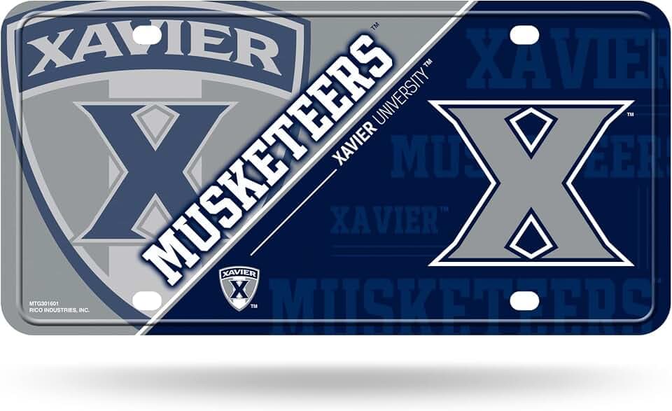 Rico Industries NCAA Xavier Musketeers Dual Logo Metal Tag